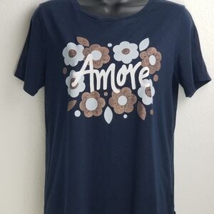 Banana Republic Navy Amore Crewneck Tee (SIZE  M)